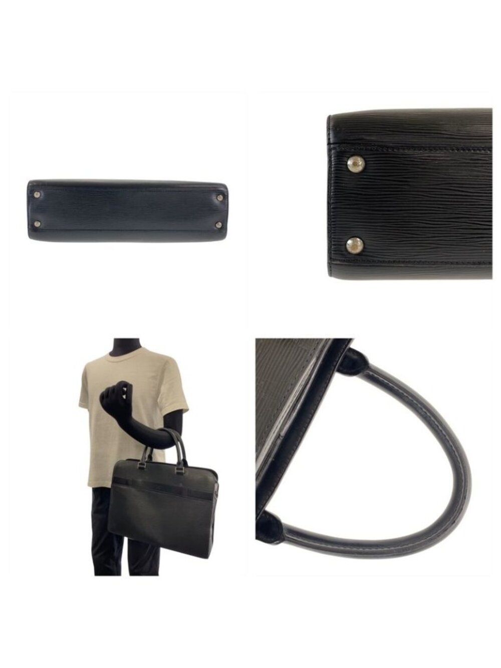 Louis Vuitton Epi Bassano GM Noir Black Leather Business Bag - Picture 7 of 9